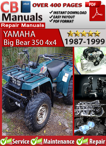 Yamaha Big Bear 350 4x4 1987–1999 factory repair manual PDF download – Complete 4WD engine, carburetor, suspension, brake, and electrical service guide.