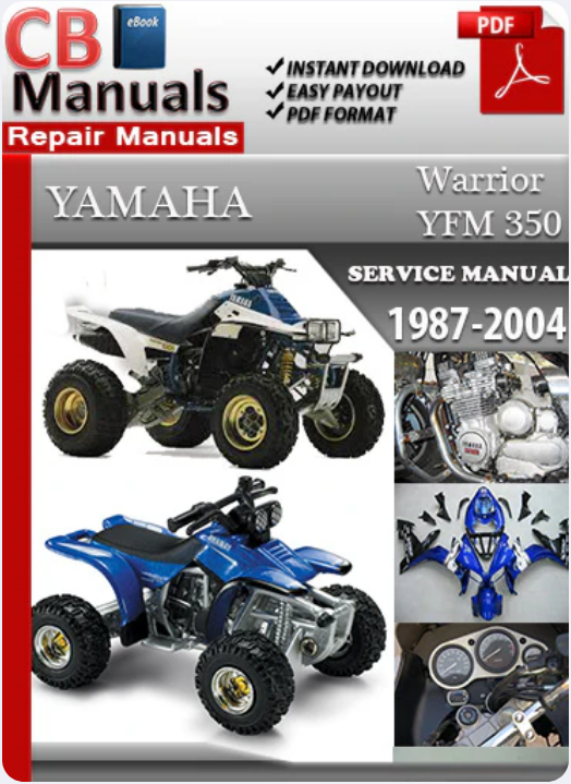 Yamaha ATV YFM 350 Wolverine 1987–2006 factory repair manual PDF download – Complete guide to engine, wiring, suspension, and drivetrain maintenance.
